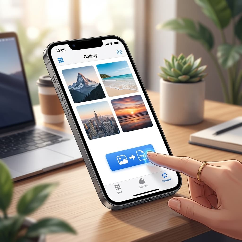 Converting iPhone HEIC photos to JPG format illustration